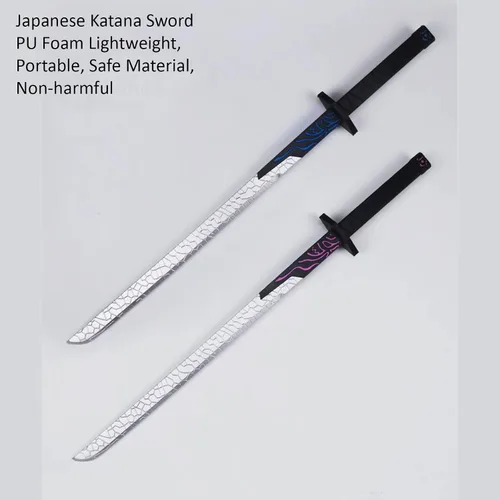 Miniatura 3 de Espada de anime japonés Samurai Pu de 32 pulgadas, espada de anime ninja Katana juguete para adolescentes, adultos, jugar, esgrima, diversión