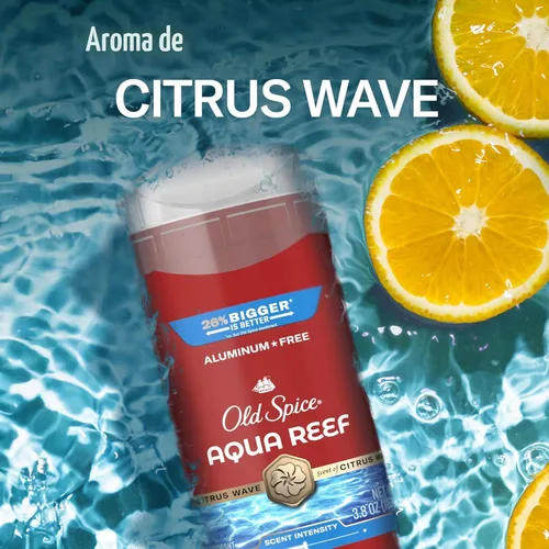 Miniatura 8 de Old Spice Desodorante sin aluminio para hombres, protección contra olores 24/7, frescura 24/7 y aroma duradero, Aqua Reef con aroma a ciprés, 3.8