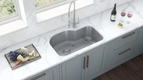 Miniatura 5 de Ruvati RVM4700 Fregadero de Cocina Bajo Encimera de 31.5 Pulgadas - Fregadero de Cocina de Acero Inoxidable Calibre 16 de Un Solo Seno con Acabado