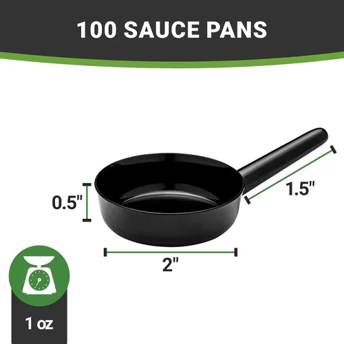 Miniatura 12 de Restaurantware Tazas de postre desechables de 1 onza, 100 mini platos de salsa, diseño de sartén para servir condimentos, aperitivos o muestras