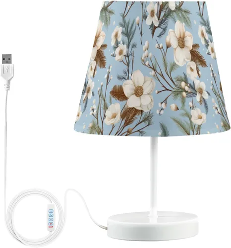 Miniatura 18 de ODAWA Desk Lamp Dimmable Vintage Seashell Blue Bedroom Lamps with USB Ports Table Lamps for Bedroom