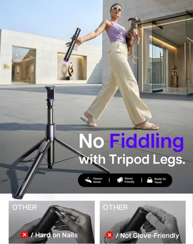 Miniatura 3 de LISEN [0.01s-abierto] Trípode de teléfono para iPhone, trípode para selfie stick de 67 pulgadas con control remoto, soporte de trípode extensible