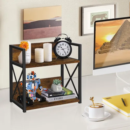 Miniatura 6 de YINMIT Organizador de Estante de Encimera, Accesorios para Barra de Café, Estante para Especias, Estante de Café para Encimera, Estación Marrón