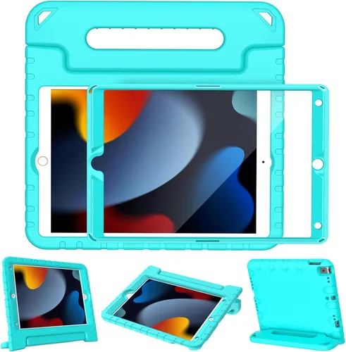 Miniatura 15 de LTROP Funda infantil para iPad de 9ª/8ª/7ª generación (2021/2020/2019), iPad 10.2 con protector de pantalla integrado, funda para niños con soporte