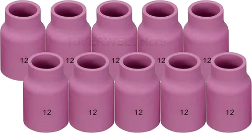 Miniatura 5 de RIVERWELD TIG - Boquilla de alúmina con lente de gas, vasos de cerámica Jumbo de gran diámetro 53N87 12# 3/4 pulgadas 53N88 5/8 pulgadas #10 53N89