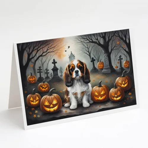 Miniatura 33 de Caroline's Treasures DAC2018GCA7P - Tarjetas de felicitación y sobres de Halloween espeluznantes de Border Collie, paquete de 8 tarjetas en blanco
