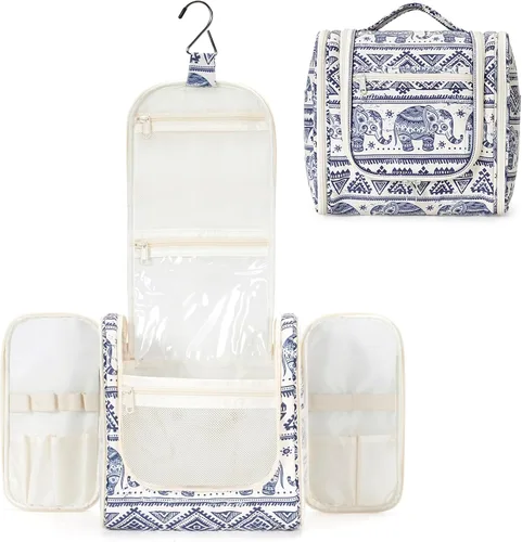 Miniatura 22 de Narwey - Neceser de viaje colgante, organizador de maquillaje y productos cosméticos para mujeres y hombres, Aa-morado., L