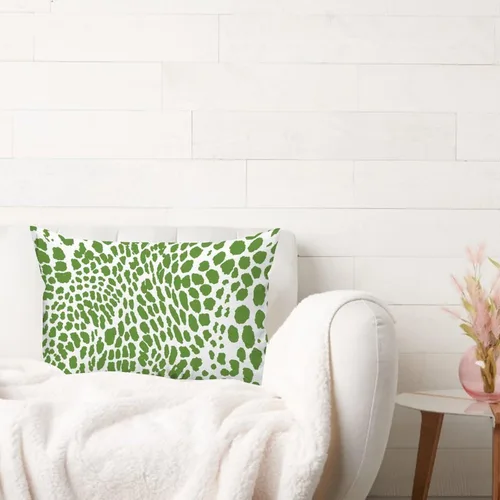 Miniatura 3 de ArogGeld Funda de almohada lumbar, estampado de guepardo verde, leopardo, estampado de leopardo, manchas de animales, almohada decorativa verde, A-17