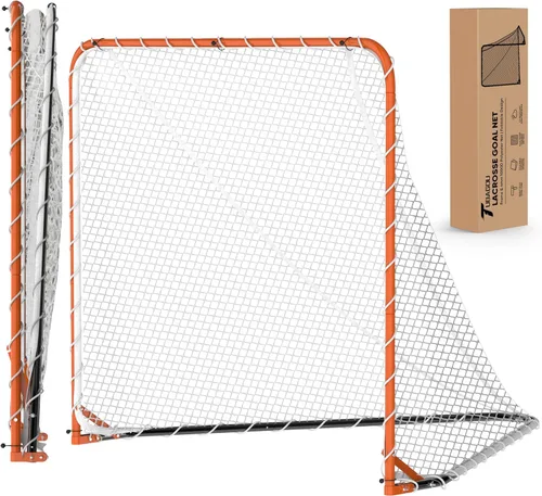 Miniatura 8 de Red de lacrosse portátil para portería plegable para patio trasero para objetivos de 6 x 6 x 7 pies, tamaño oficial, resistente, 0.157 in, tratada