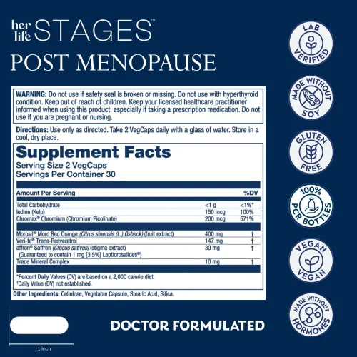 Miniatura 2 de SOLARAY Postmenopause her Life Stages - Suplementos postmenopausia para mujeres con resveratrol - Vegano y hecho sin hormonas - Vegano - Verificado