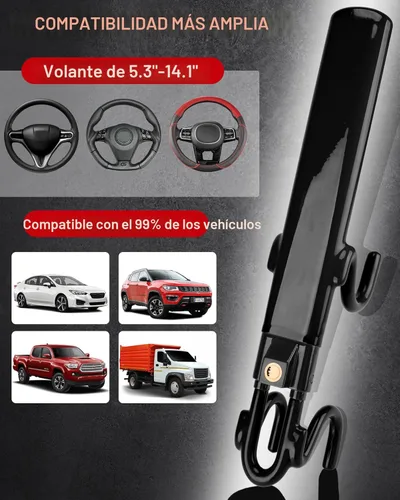 Miniatura 4 de Tevlaphee Bloqueo de Volante Antirrobo Dispositivo para Automóvil de Servicio Pesado Cerradura de Seguridad para Automóvil Dispositivos de Bloqueo
