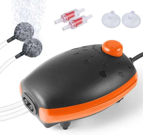 Miniatura 7 de HITOP 3W 80GPH Adjustable Aquarium Air Pump, Upgrade Quiet Oxygen Pump, Powerful Air Aerator for Fish Tank up to 120 Gallon