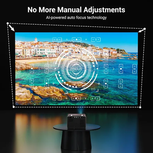 Miniatura 5 de Proyector inteligente con aplicación de transmisión incorporada de 2000 lúmenes ANSI, proyector de películas HAPPRUN Native 1080P con altavoz