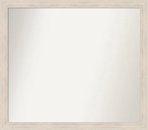 Miniatura 25 de Amanti Art Espejo de baño blanco para sobre el fregadero, 30 x 35 pulgadas, espejo de tocador rectangular estrecho de Eva de oro blanco, marco