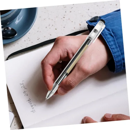 Miniatura 8 de NUOBESTY 12 bolígrafos de tinta de gel negra, punta de aguja fina, escritura suave para escuela y oficina, agarre cómodo, diseño ergonómico