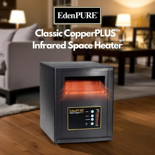 Miniatura 3 de EdenPURE Classic CopperPLUS Calentador de Infrarrojos — Calentador de Zona de 1500 W Ahorro de Energía para Habitaciones Grandes hasta 1000 pies