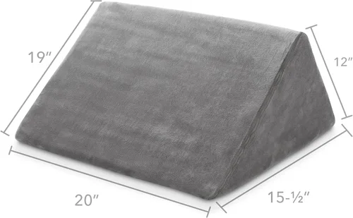 Miniatura 2 de Saloniture Cojín de mesa de masaje triangular con cuña para debajo de la rodilla, extra grande, 19 x 12 x 20 x 15.5 pulgadas, terciopelo gris