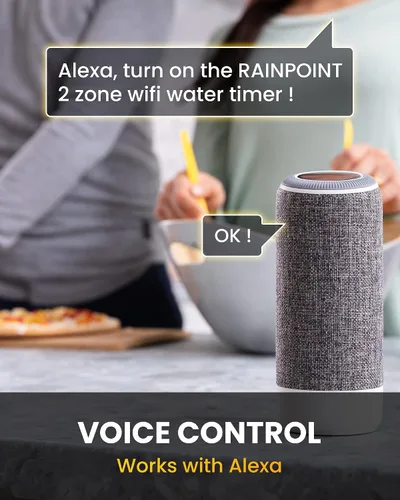 Miniatura 4 de RAINPOINT Temporizador de manguera WiFi, temporizador de agua inteligente para jardín, sistema controlador de riego por goteo con concentrador