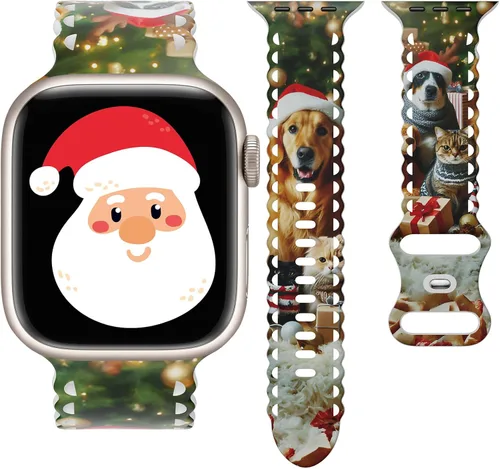 Miniatura 15 de Correa de encaje floral compatible con Apple Watch de 40mm 44mm 46mm 41mm 45mm 38mm 42mm 49mm, mujeres, correa deportiva de repuesto de silicona E