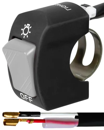 Miniatura 15 de Belinous Interruptor de manillar de 7/8 pulgadas para motocicleta, ATV, etc., interruptor de palanca de motocicleta impermeable para luces