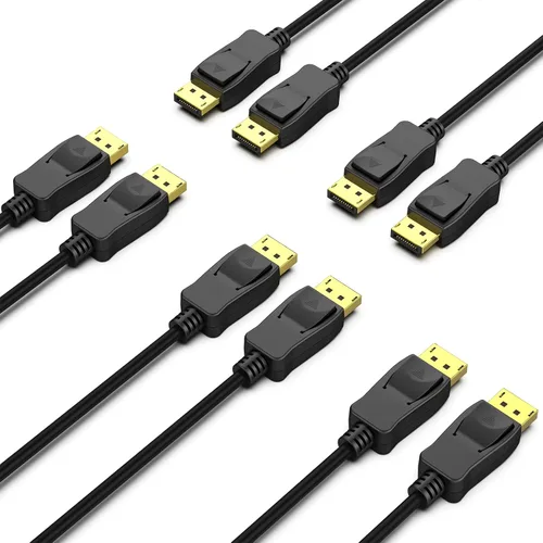 BENFEI [Cable DisplayPort a DisplayPort de 6 pies certificado VESA 8K, paquete de 5, cable DP a DP macho a macho, soporta 8K@60Hz, 4K@144Hz 120Hz,