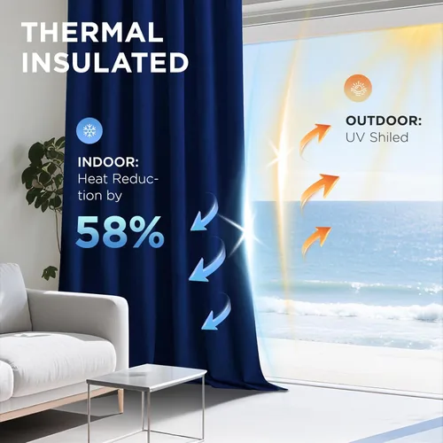 Miniatura 5 de Joydeco - Cortinas opacas 100% azul rey, 84 pulgadas, 2 paneles, cortinas de terciopelo azul rey de lujo para dormitorio y sala de estar, cortinas
