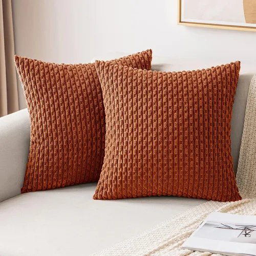 Miniatura 46 de MIULEE - Paquete de 2 fundas de cojín decorativas, modernas y boho, de terciopelo, con textura a rayas, para sofá, cama, sala de estar, decoración