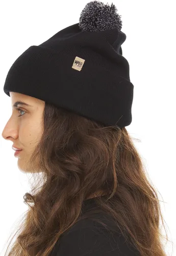 Miniatura 3 de Minus33 - Gorro de punto de peso medio para uso diario, 100% lana merina, gorro de invierno con pompones