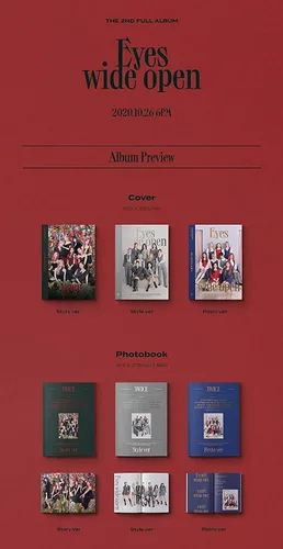 Miniatura 2 de JYP TWICE - Álbum de ojos bien abiertos (Vol.2)+Póster plegado+Juego de tarjetas fotográficas adicionales (Story ver.), JYPK1006