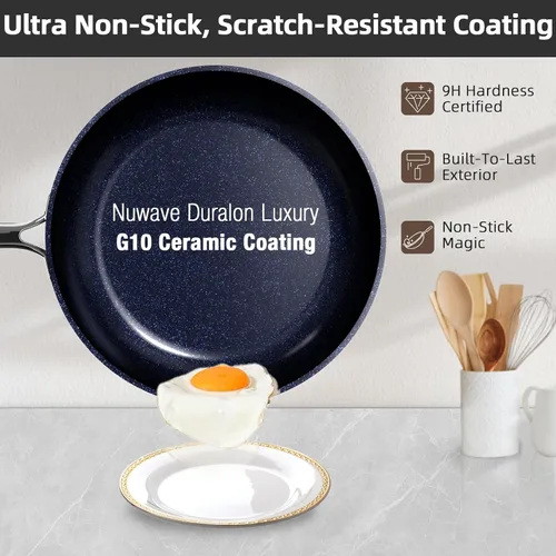 Miniatura 2 de Nuwave Lux - Juego de utensilios de cocina forjados ligeros de 13 piezas, sin PFAS, revestimiento de cerámica saludable G10 Duralon, ultra