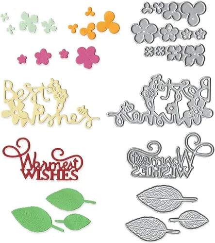 Troqueles de corte de metal, palabras de felicitación para hacer tarjetas, álbumes de recortes y decoración de tarjetas de álbum de fotos Deseo de