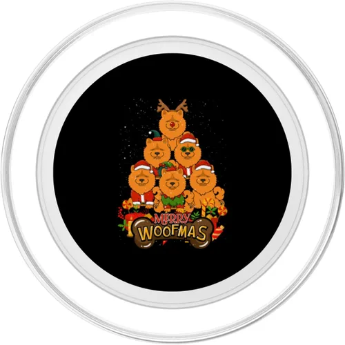 Miniatura 2 de Chow Chow Merry Christmas Tree Lights Dog X-Mas Dogs PopSockets MagSafe PopGrip for iPhone
