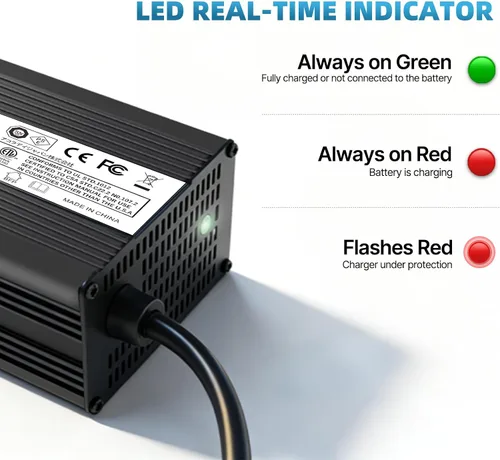 Miniatura 5 de LVYUAN Cargador de batería LiFePO4 de 14.6V 20A, cargador de batería inteligente automático y mantenimiento de desulfatador con chip inteligente
