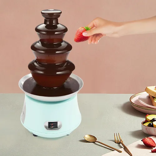 Miniatura 3 de Máquina eléctrica de fuente de chocolate, fuente de fondue de acero inoxidable de 4 niveles con varilla en espiral, capacidad de 2.2 libras