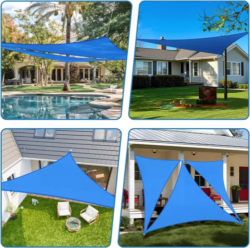 Miniatura 2 de TANG - Toldo triangular tipo vela de 12 x 12 x 17 pies, toldo de sombra para patio al aire libre, pergola, porche, terraza, carport, con bloqueo UV