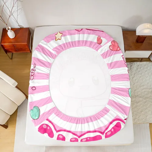 Miniatura 6 de Lindo Axolotl - Sábana bajera ajustable para niños, tamaño individual, juego de ropa de cama de animales marinos de dibujos animados, decoración