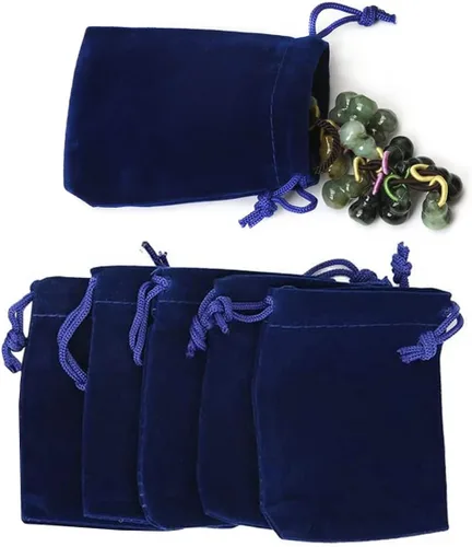 Miniatura 2 de GYBest Mejor Promoción al por mayor - Bolsas de joyería de tela de terciopelo negrobolsas de cordón (azul, 50pcs-3 "* 4 "-terciopelo)