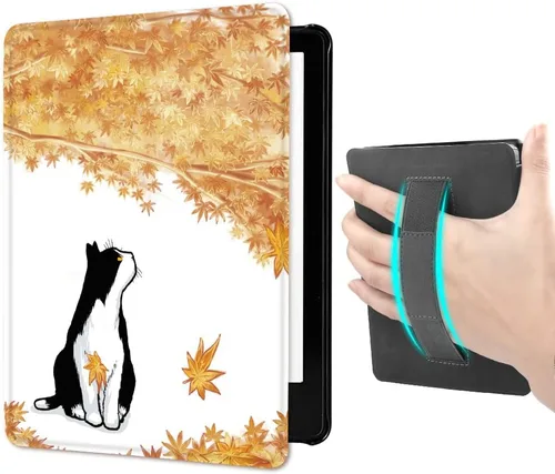Miniatura 15 de Funda para Kindle Paperwhite (6.8", 11.ª generación, versión 2021) con correa de mano, funda inteligente rígida de PC con función de encendido
