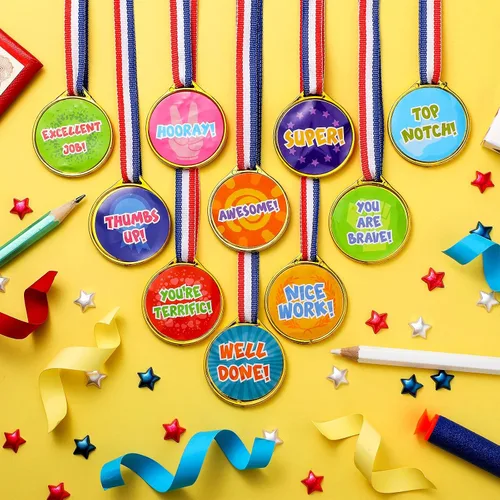 Miniatura 2 de Gejoy Medallas de premio, medallas surtidas para premios para niños, medallas de premio de plástico estilo surtido, medallas de premio para niños