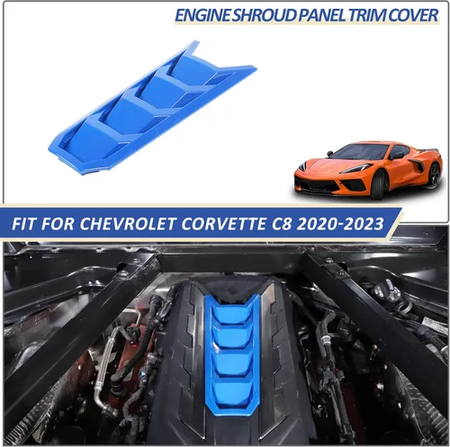 Miniatura 5 de Daeiclru Cubierta de cubierta de motor compatible con Chevrolet Corvette C8 2020-2023, cubierta de panel de bahía de motor de plástico ABS (azul)