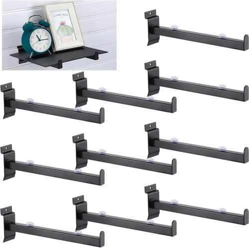 Zonon 24 piezas de soporte de estante de pared de 12 pulgadas, estantes de pared de listones resistentes, ganchos de exhibición, accesorios para