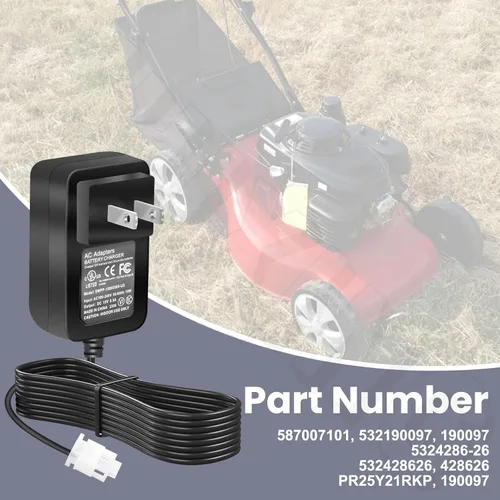 Miniatura 4 de 587007101 Cargador de batería para cortacésped – Cargador de 12 V por compatible con Husqvarna Craftsman Sears 532190097 HD725FE, HU675FE, HU725E