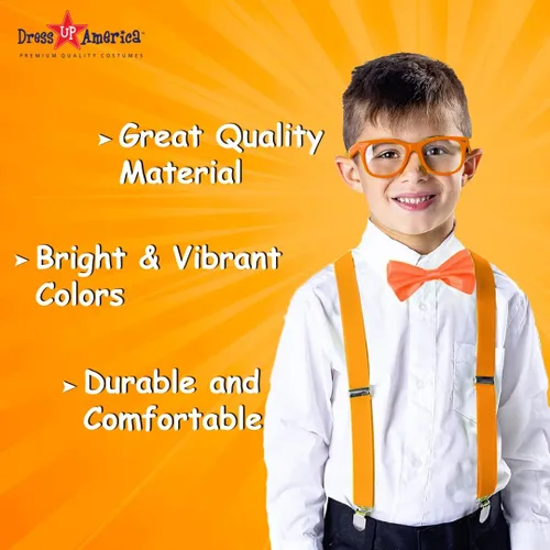 Miniatura 6 de Dress Up America Tirante de neón, corbatín, lentes de sol, juego de accesorios, tirantes de tamaño adulto y niño