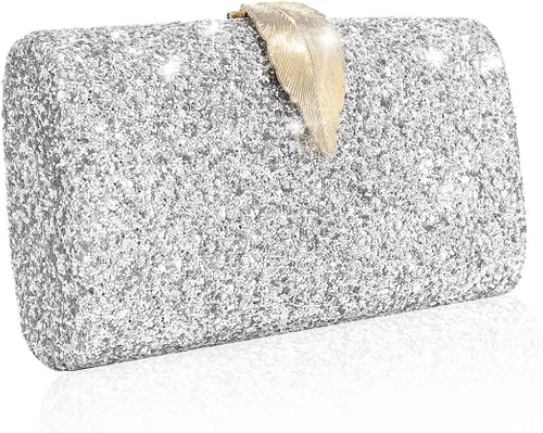 Yokawe Bolso de noche con purpurina para mujer, bolso de mano con embrague, bolso cruzado para bodas, fiestas, bailes, cócteles