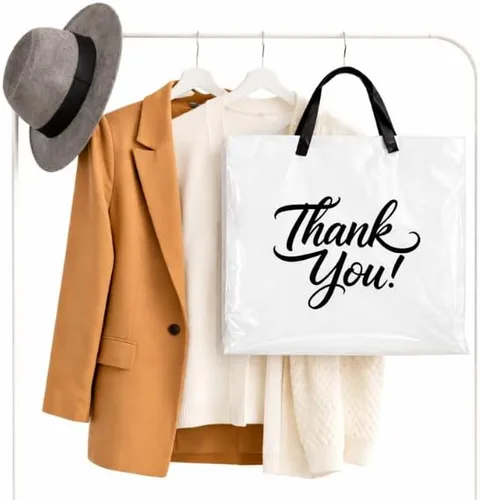 Miniatura 5 de Infinite Pack Bolsas grandes de mercancía de agradecimiento con asa de lazo, bolsa de boutique brillante, refuerzo inferior de 3 pulgadas y 3 mil