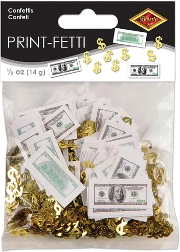 Miniatura 2 de Big Bucks Print-Fetti - Accesorio de fiesta (1 unidad) (0.5 onzas/paquete)