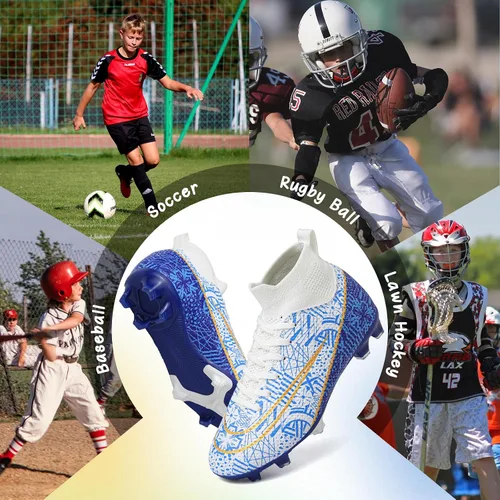 Miniatura 7 de Tacos de fútbol para niños y niñas, zapatos de fútbol para césped AGFG