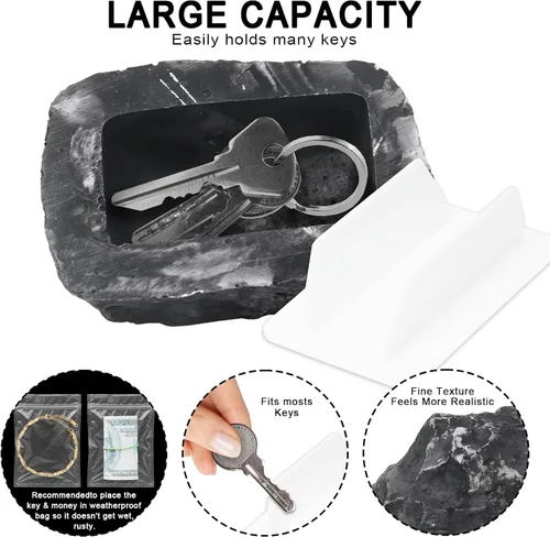 Miniatura 3 de Oculta una llave exterior resistente a la intemperie para llaves de repuesto de tamaño estándar, soporte oculto para llaves de hogar