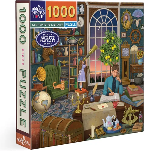 Miniatura 13 de eeBoo: Piece and Love Alchemist Cabinet - Rompecabezas cuadrado de 1000 piezas, rompecabezas para adultos y familias, incluye piezas brillantes