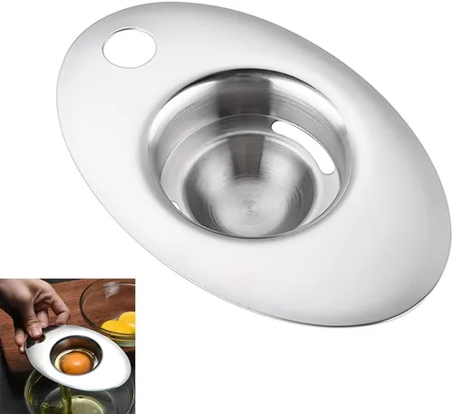 Separador de huevos de acero inoxidable 304, filtro blanco de yema de huevo, divisor de huevos, para cocina, cocina, hornear pastel